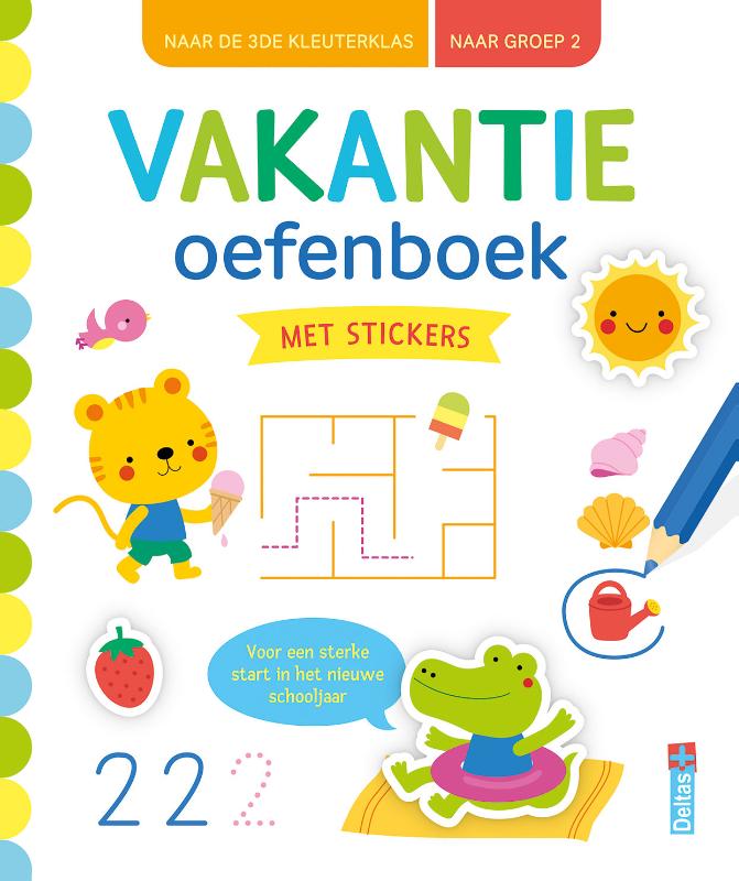 Vakantie oefenboek met stickers (naar de