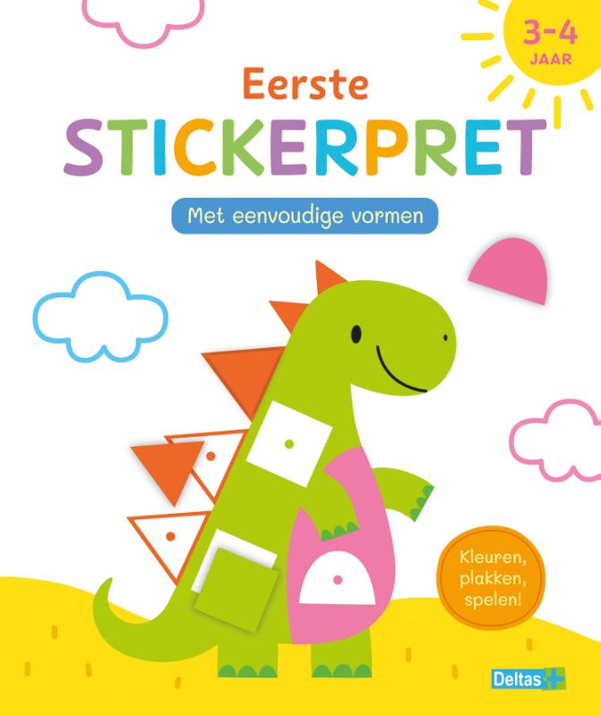 Eerste stickerpret met eenvoudige vormen